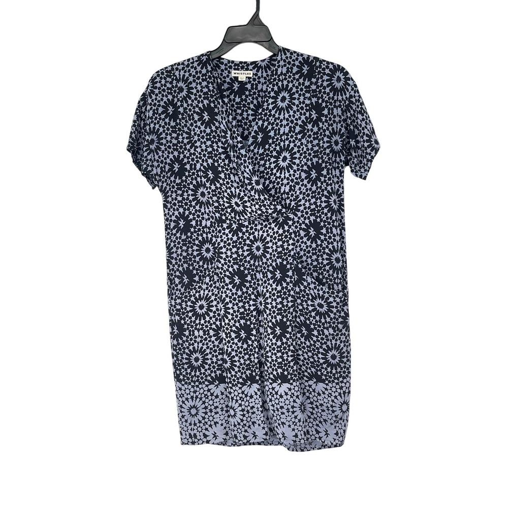 Whistles Black White‎ Abstract Shift Dress Pockets Size 6